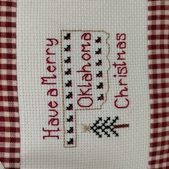Christmas hanging pillow Oklahoma Christmas 8x7 - Picture 2 of 6
